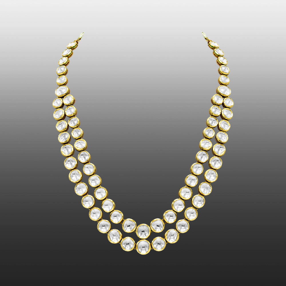 Double-Line Ivory Polki Necklace